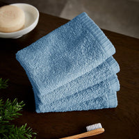 CATHERINE LANSFIELD : Quick Dry Cotton Face Cloth 4 Pack - Blue