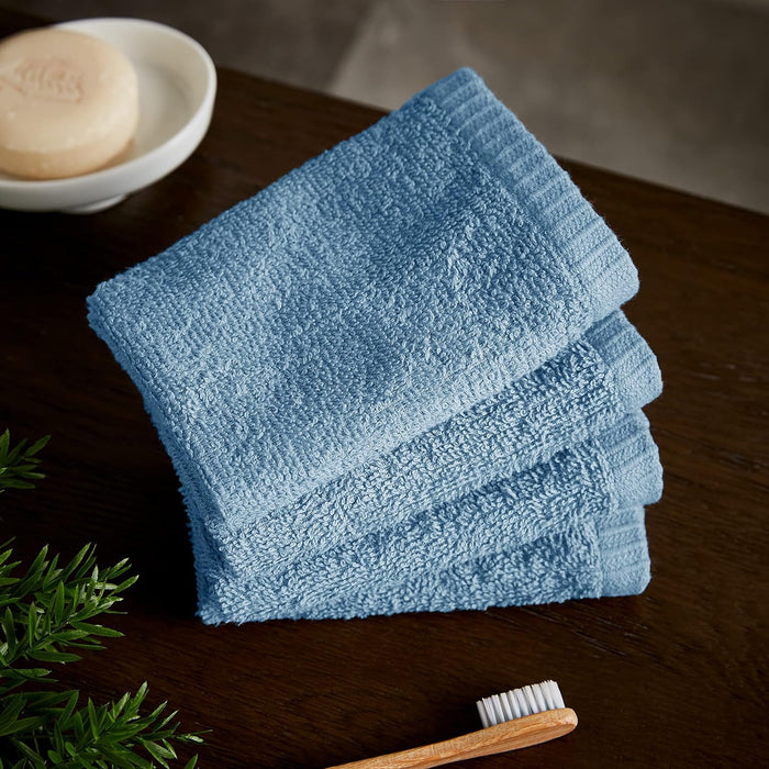 CATHERINE LANSFIELD : Quick Dry Cotton Face Cloth 4 Pack - Blue