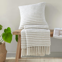 CATHERINE LANSFIELD : Stab Stitch Blanket Throw - Natural