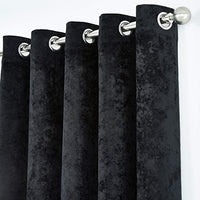 CATHERINE LANSFIELD : Crushed Velvet Black Curtain