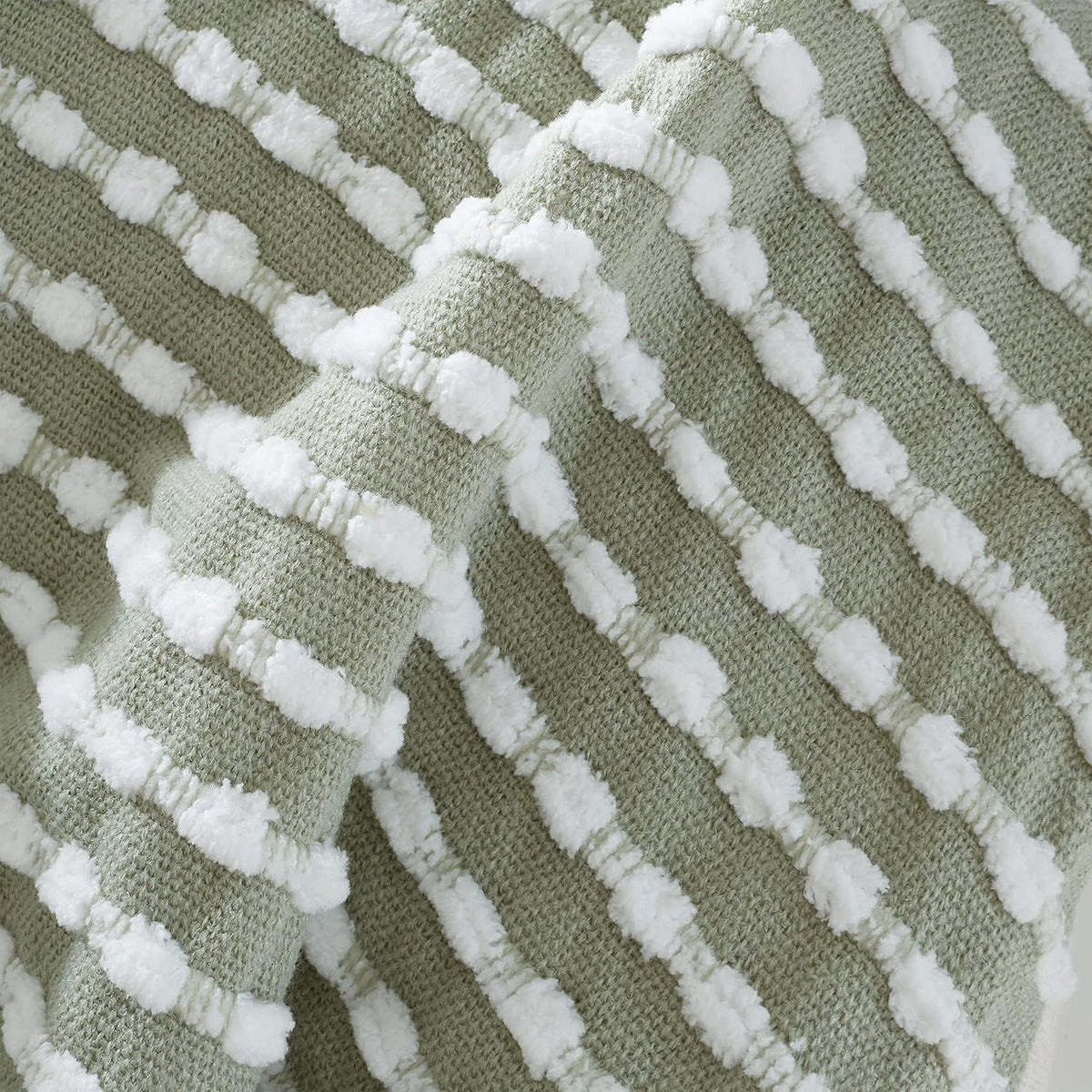 CATHERINE LANSFIELD : Stab Stitch Blanket Throw - Sage