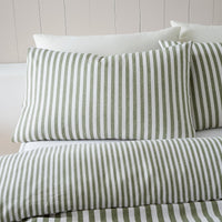 CATHERINE LANSFIELD Brushed Cotton Stripe Reversible Duvet Cover Set