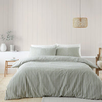 CATHERINE LANSFIELD Brushed Cotton Stripe Reversible Duvet Cover Set