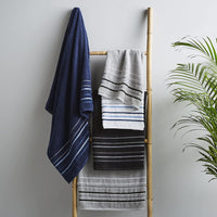 CATHERINE LANSFIELD : Java Stripe Bath Towel Set 4pcs - Navy