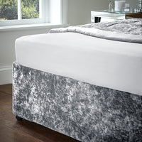 CATHERINE LANSFIELD Crushed Velvet Elasticated Divan Base Wrap - Silver