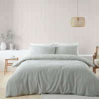 CATHERINE LANSFIELD Brushed Cotton Stripe Reversible Duvet Cover Set