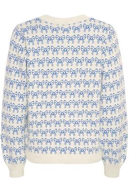 ICHI Brielle Bow Jumper - Blue