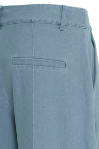 ICHI Kate Denim Wide Leg Trousers - Light Blue