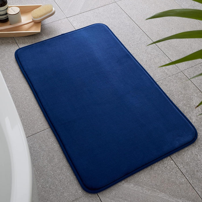 CATHERINE LANSFIELD : Anti-Bacterial Memory Foam Bath Mat - Navy