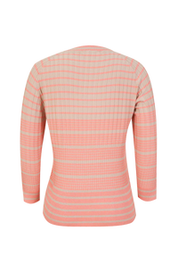 VILA JOY : Alvi Striped 3/4 Sleeves Jumper - Coral