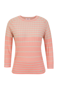 VILA JOY : Alvi Striped 3/4 Sleeves Jumper - Coral