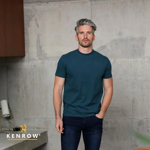 KENROW Men's Bran Crew Neck T-Shirt - Teal