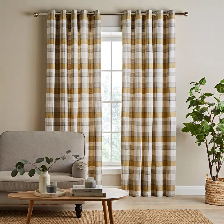 CATHERINE LANSFIELD : Brushed Cotton Thermal Check Curtains