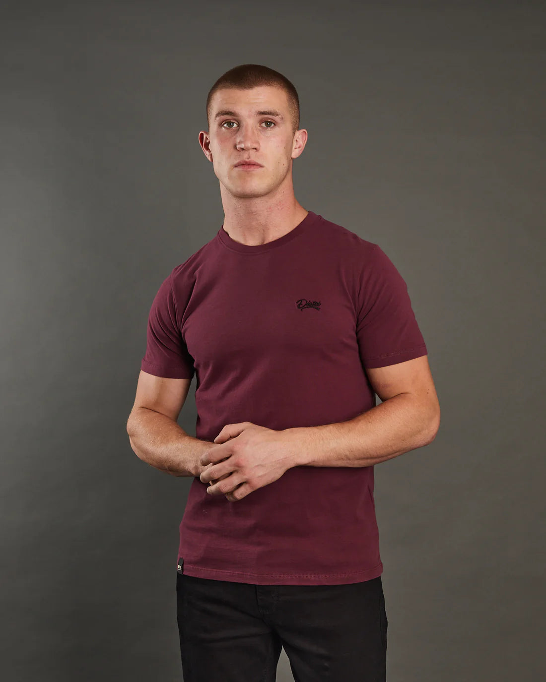 DIESEL : Caden O-Neck T-Shirt - Burgundy