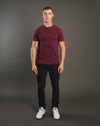 DIESEL : Caden O-Neck T-Shirt - Burgundy