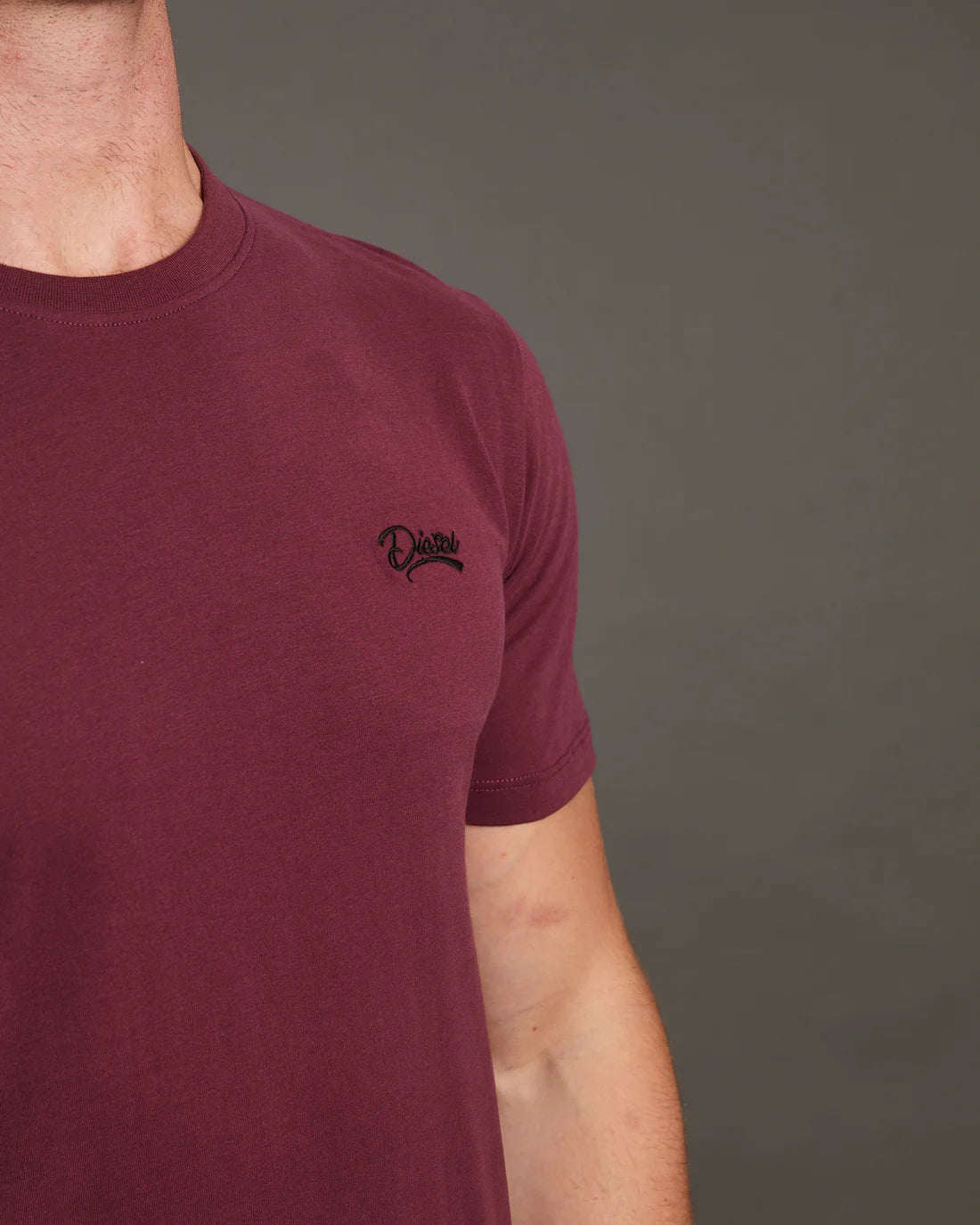 DIESEL : Caden O-Neck T-Shirt - Burgundy