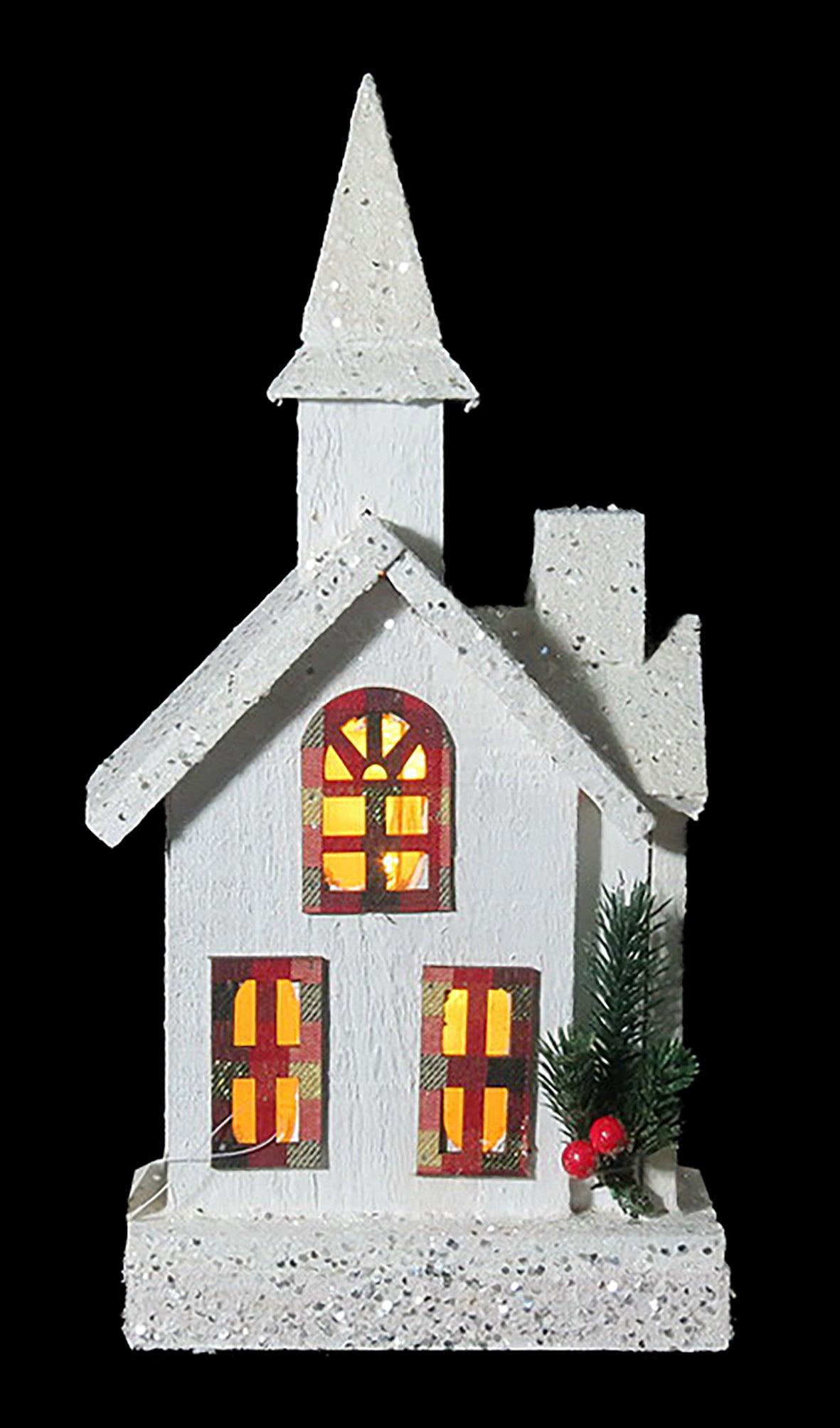 JINGLES Christmas White LED House - 16x35cm