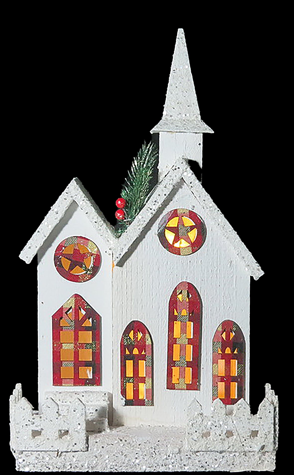 JINGLES Christmas White LED House - 25x42cm