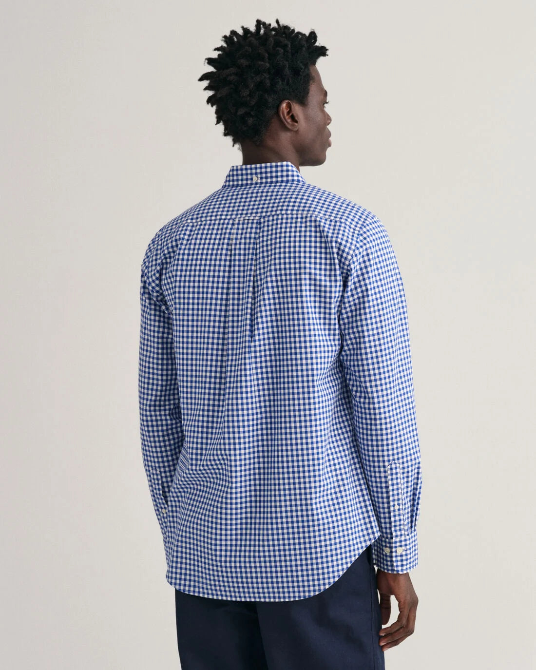 GANT : Regular Fit Gingham Poplin Shirt - College Blue