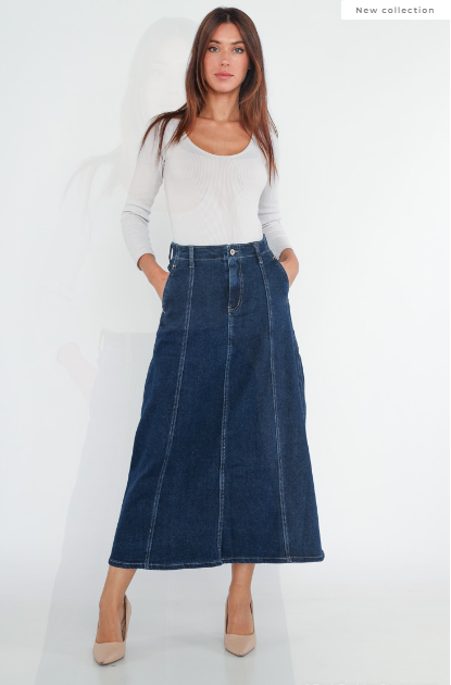 COPE CLOTHING : Long Denim Skirt