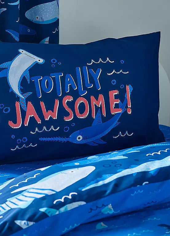 CATHERINE LANSFIELD Jawsome Shark Kids Duvet Cover Set - Blue