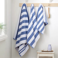 BIANCA : Reversible Stripe Cotton Towel - Blue (Available in 3 Sizes)