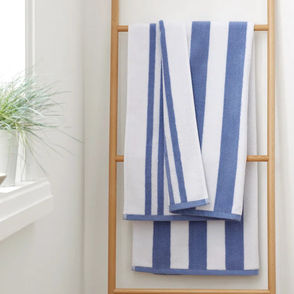 BIANCA : Reversible Stripe Cotton Towel - Blue (Available in 3 Sizes)