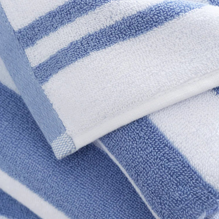 BIANCA : Reversible Stripe Cotton Towel - Blue (Available in 3 Sizes)