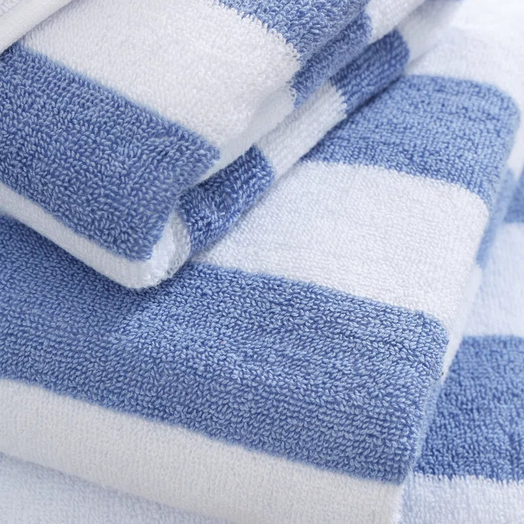 BIANCA : Reversible Stripe Cotton Towel - Blue (Available in 3 Sizes)