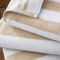 BIANCA : Reversible Stripe Cotton Towel - Natural (Available in 3 Sizes)