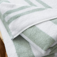 BIANCA : Reversible Stripe Cotton Towel - Sage (Available in 3 Sizes)