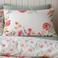 CATHERINE LANSFIELD Ella Poppy Cream Reversible Duvet Cover Set