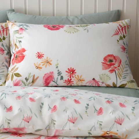 CATHERINE LANSFIELD Ella Poppy Cream Reversible Duvet Cover Set