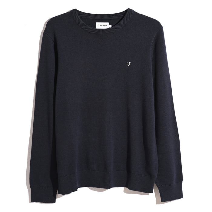 FARAH Ludlow Crew Neck Jumper - Charcoal