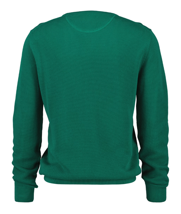 GANT Cotton Pique Crew Neck Sweater - Deep Green