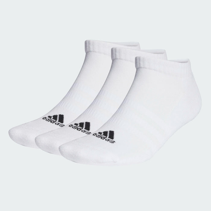 ADIDAS : Cushioned Low-Cut Ankle Socks 3 Pairs - White