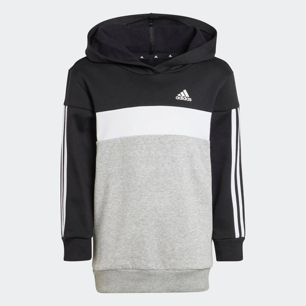 ADIDAS : Girls 3S Hooded Tracksuit - Black