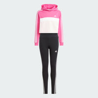 ADIDAS : Girls 3S Tiberio Hooded Tracksuit