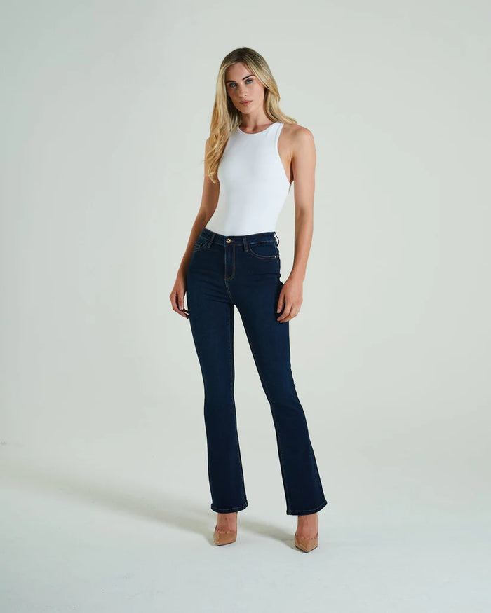 DIESEL : Gina High Rise Bootleg Jeans - Indigo Blue