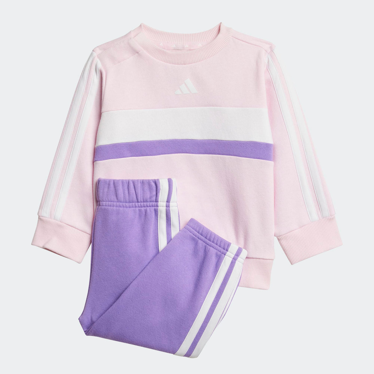 ADIDAS Infant Girls 3S Tiberio Fleece Tracksuit - Pink/Purple