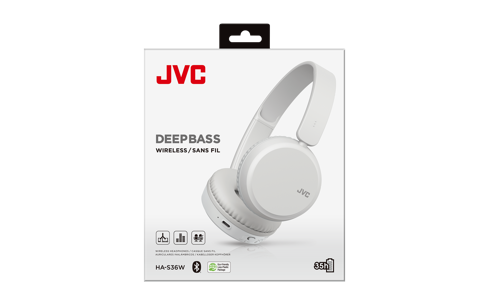 JVC DEEPBASS WIRELESS HEADPHONES (WHITE)