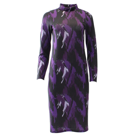 RANT & RAVE Luna Printed Long Sleeve Dress - Purple