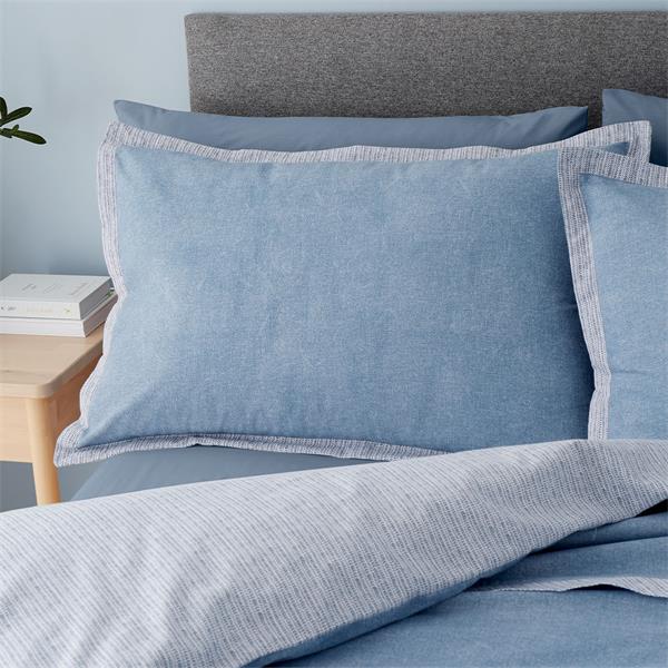 CATHERINE LANSFIELD Oslo Textured Trim Duvet Set - Denim Blue