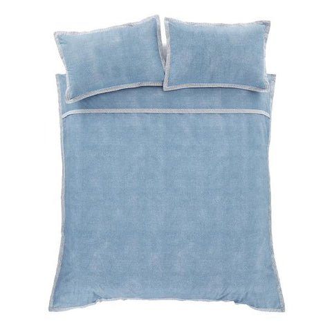 CATHERINE LANSFIELD Oslo Textured Trim Duvet Set - Denim Blue