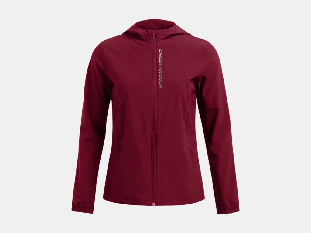 UNDER ARMOUR : Woman's OutRun The Storm Jacket - Burgundy