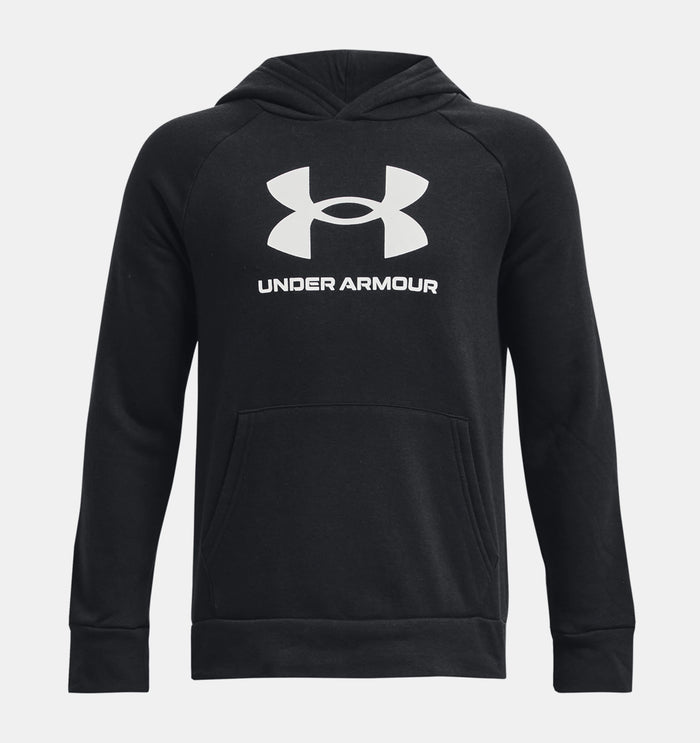 UNDER ARMOUR : Boys' Rival Fleece Big Logo Hoodie - Black