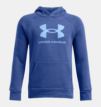 UNDER ARMOUR : Boys' Rival Fleece Big Logo Hoodie - Blue