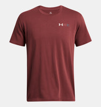 UNDER ARMOUR : Men's Heavyweight Repeat Logo Short Sleeve T-Shirt - Red