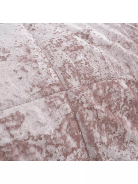 CATHERINE LANSFIELD Crushed Velvet Bedspread Throw - Blush Pink