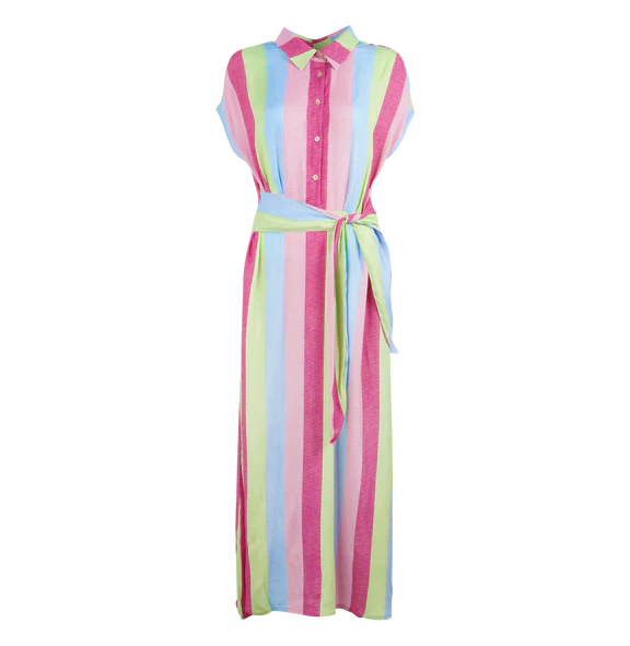 VILA JOY : Revo Multi Striped Midi Dress